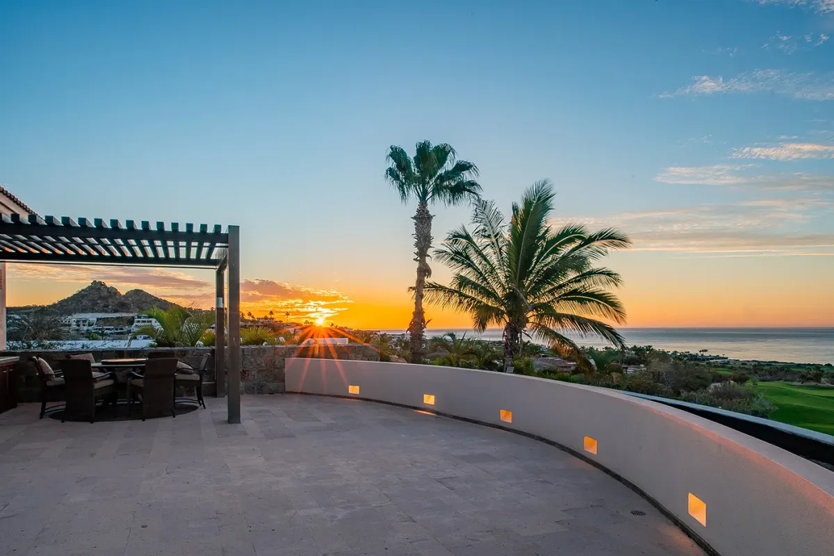 Ocean sunset terrace